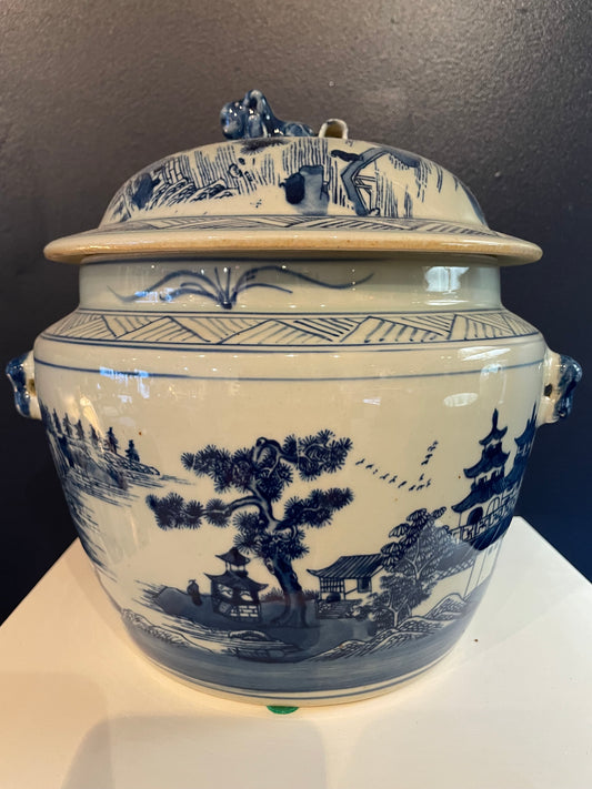 Blue & White Lidded Jar